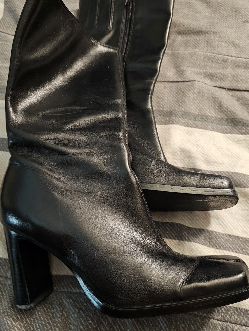 Nine West Black Square Toe Boots. Size 6.5 - Picture 2 of 5